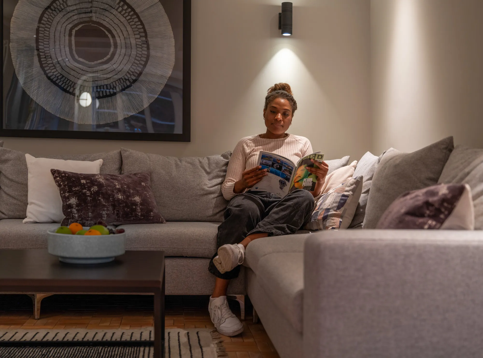 Reading in the lounge