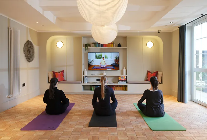Yoga in the lounge